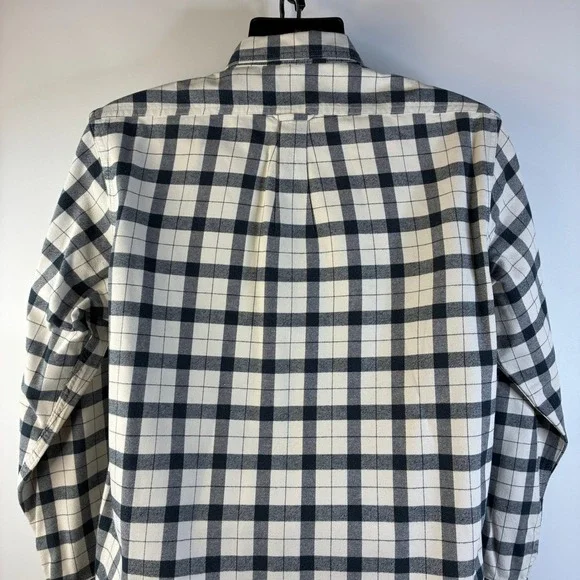 Filson Alaskan Guide Sz Medium Buffalo Check Flannel Shirt Cream Black Cotton